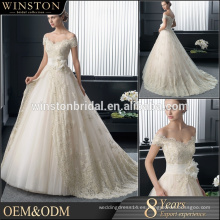 Vestido de novia 2016 New Fashion Real Photo con enagua desmontable